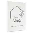 Personalisierbares Leinwandbild Familie Haus - weiß