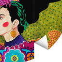 Fototapeta Hülya - Frida w portrecie - Okrągła - tapeta flizelinowa/tapeta flizelinowa samoprzylepna