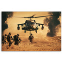 Canvasbillede, helikoptere og soldater