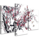 3 stykke lærredsprint, Cherry Blossom Japan Tree