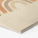 Hexagon Hout Nouveauprints - Aquarel Regenboog