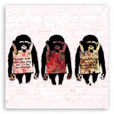 Canvasbillede, Banksy grinende aber
