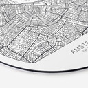 Tableau sur alu-Dibond rond plan d'Amsterdam