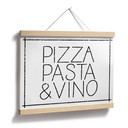 Plakat Pizza Pasta & Vino biały