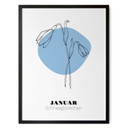 Personalisierbares Poster Monatsblume Januar