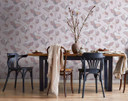 Tapet, non-woven blomstertapet Flora grå, brun