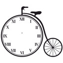 Sticker mural - Horloge rétro vélo