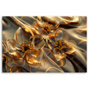 Canvasbillede, gennemsigtige blomster i guld