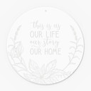 Akrylbillede, vinduesbillede til at hænge op This is us | Slogan-dekoration til stuen - rund