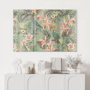Glasbillede - Jungle med papegøjer grøn - Bloomery Decor