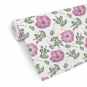 Tapet med mønster - akvarelblomster 05 - pink