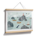Poster Marint Kustmotiv med Fyr - Oliver Robins