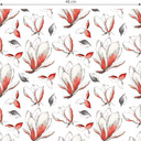 Tapet med mønster - illustrerede blomster - rød