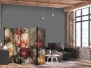 Paravent, Raumteiler freistehend, Trennwand - Blooming Peonies - Charismatic Flowers Bathed in Sunli