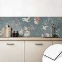 Stænkplade til køkken Kraner i kirsebærblomstrende blå - Bloomery Decor