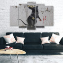 5 stykke lærredstryk Banksy Street Art Rat