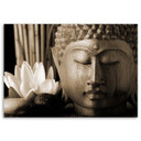 Canvasbillede, Buddha-hoved med lilje