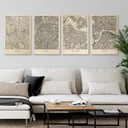 Plakat drewniany mapa miasta Amsterdam