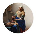 Plakat Vermeer - Dziewczyna z dzbankiem mleka - okrągły