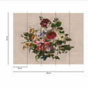 Vintage FlowerPaint tapet i beige grön - non-woven Fototapet Designwalls 2 - 2,55 x 3,5 m
