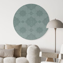 Billede Mønster Marrakech grøn - Bloomery Decor - rund – print på aluminium (Alu-Dibond)