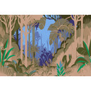 Jungle Dawn Wallpaper Mural - Stemningsfuldt non-woven tapet med tropisk skovmotiv