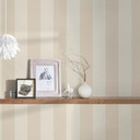 Tapeta w paski - włókninowa tapeta country house by A.S. Création Beige White Sustainable 386652