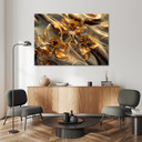Canvasbillede, gennemsigtige blomster i guld