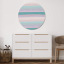 Vægcirkel Uplusmestudio - Coloured Stripes – print på aluminium (Alu-Dibond)