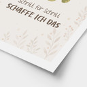 Affirmationsposter 'Schritt für Schritt schaffe ich das' mit Schildkröte für Kinder