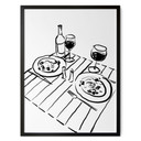 Plakat Martwa natura Kolacja z winem | Line Art - Treechild
