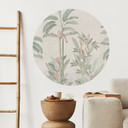 Naklejka na ścianę Las tropikalny z kakadu - Bloomery Decor - Okrągła