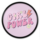 Plakat Girl Power Retro Lettering fioletowy - okrągły