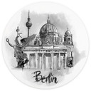 Fototapeta Berlin - Czarno-biały - Okrągły - Pokochaj swoje miasto - tapeta flizelinowa/tapeta flize