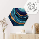 Hexagone - alu-Dibond SpaceFrog Designs - bleu et or