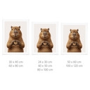 Poster Capybara avec main en forme de cœur