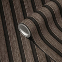 3D træpaneler non-woven tapet - Skandinavisk tapet med lameller af A.S. Creation Brown Black