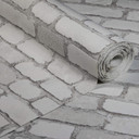 Anaglypta® Brick Carnaby Street non-woven tapet i vintage tegel look vit, grå