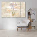 Tableau sur toile 5 pièces, maison volante en montgolfière et poisson