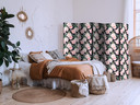 Paravent, Raumteiler freistehend, Trennwand - Peonies - Pink Floral Graphite