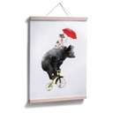 Plakat Rowerowy Niedźwiedź