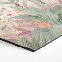 Sekskantet billede Tropisk idyl med kolibri abrikos - Bloomery Decor - aluminium dibond