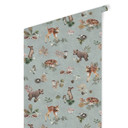 Mønster tapet fawn and forest friends - blå - Kikki Belle