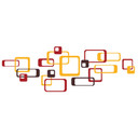Wallsticker - Retro Rektangel Orange