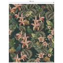 Papier peint à motifs jungle avec perroquets vert nuit - Bloomery Decor