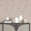 Delikat tapet med mønster af akvarelblade - Soft Grey - Bloomery Decor
