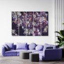 5 stykke lærredstryk, Irisblomst