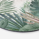 Billede Jungleblade Grøn Akvarel - Blomsterdekoration - rund – print på aluminium (Alu-Dibond)