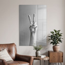 Glasbild Victory Hand - Zeichen des Friedens und Sieges - Bühler