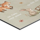 Alu-Dibond Wandbild - Affirmationen Wald mit Eule, Fuchs & Co. für Kinder